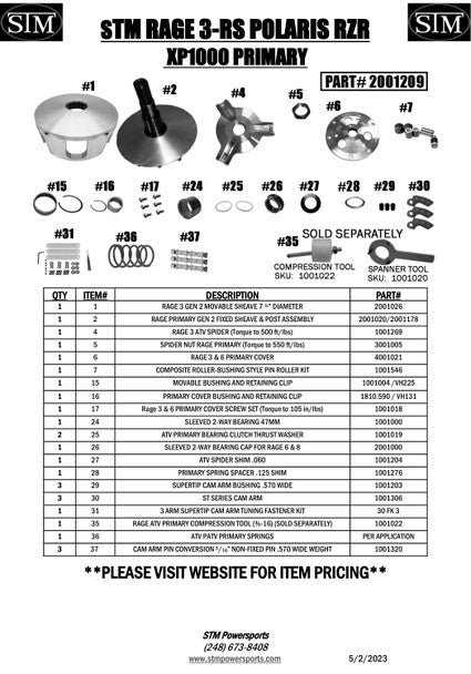 STM Rage 3RS ATV Primary RZR XP1000