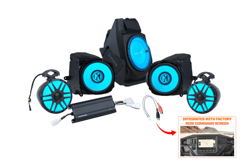 Micro Audio Ride Memphis Audio RZR Ride Command PRO 4 PLUS Audio Kit (PRO XP - PRO R ...