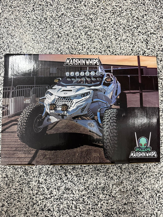 Marshin Whips Can-Am Maverick R RGBW LED Fang Lights | Bluetooth & Chasing Patterns