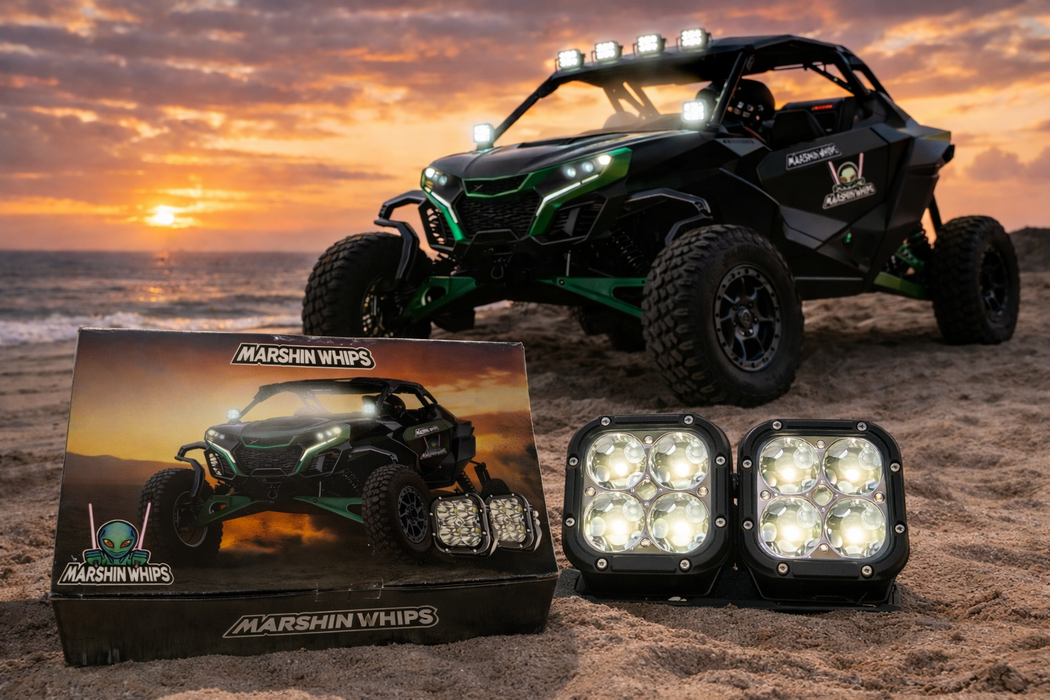 Marshin Whips LED Light Pods | High-Output Off-Road Spot Lights | Pair