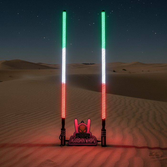 V3 Black Out LED Single Whip | Hex Magnetic Base UTV Light