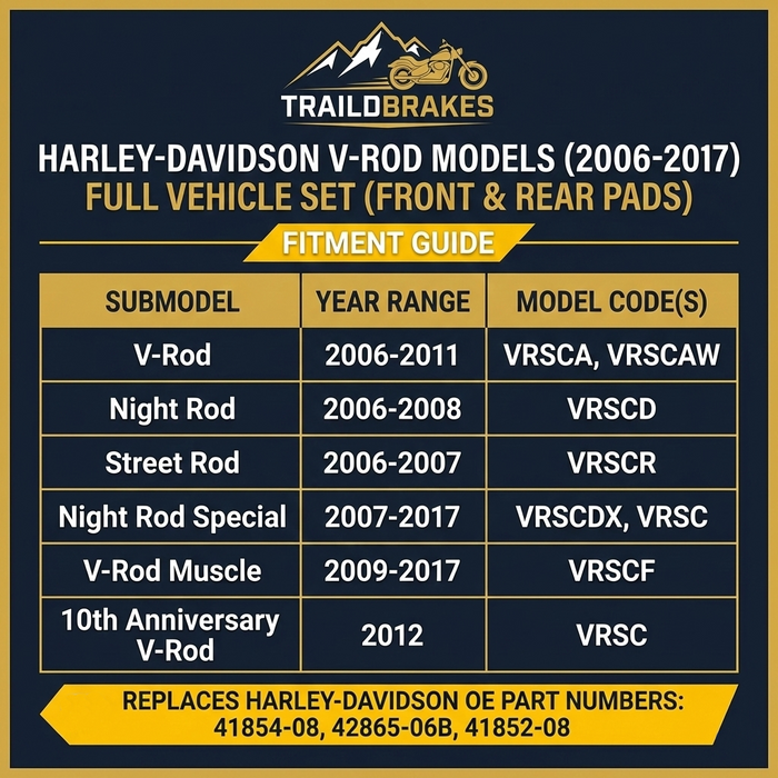 Harley-Davidson V-Rod 2006-2017 Ceramic Brake Pad Set