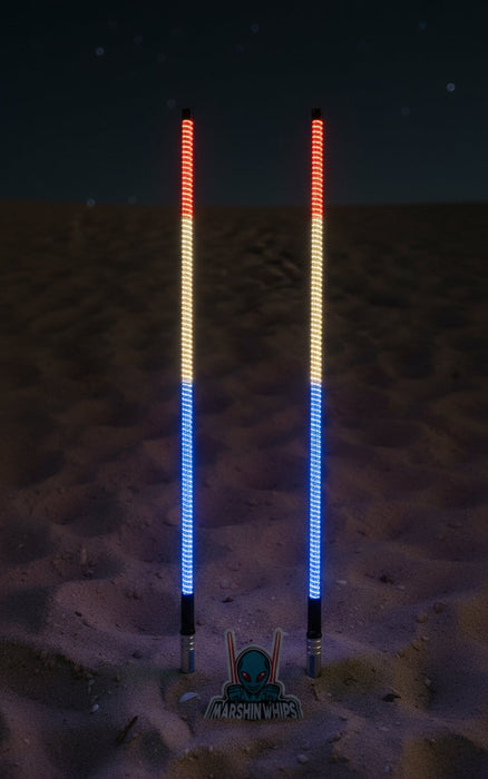 V2 Black Out LED Whip Set | Sleek Off-Road UTV Lights