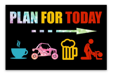 Coffee RZR Beer Riding Sticker