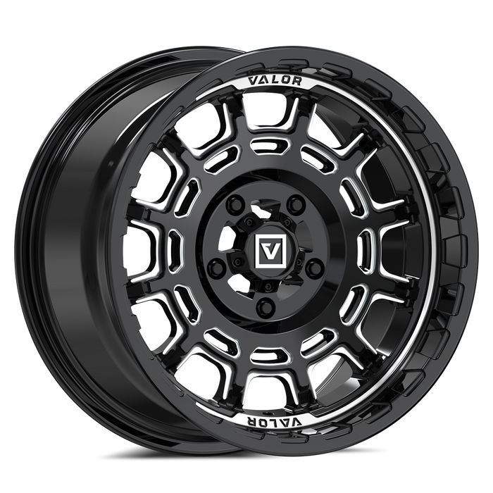 V17 15X8 +10MM 5X114.3 GLOSS BLACK MILLED