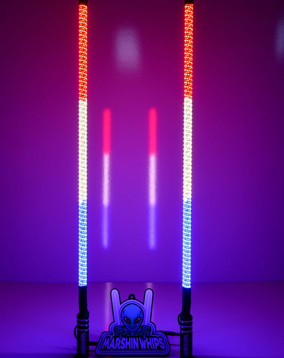 V2 Black Out LED Whip Set | Sleek Off-Road UTV Lights