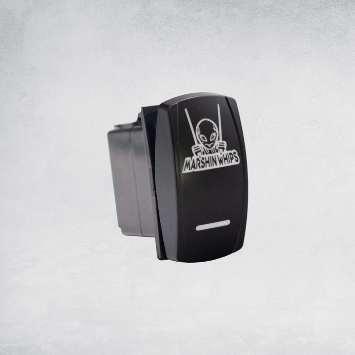 Marshin Whips Illuminated Rocker Switch | Universal LED Control | On/Off Laser-Etched